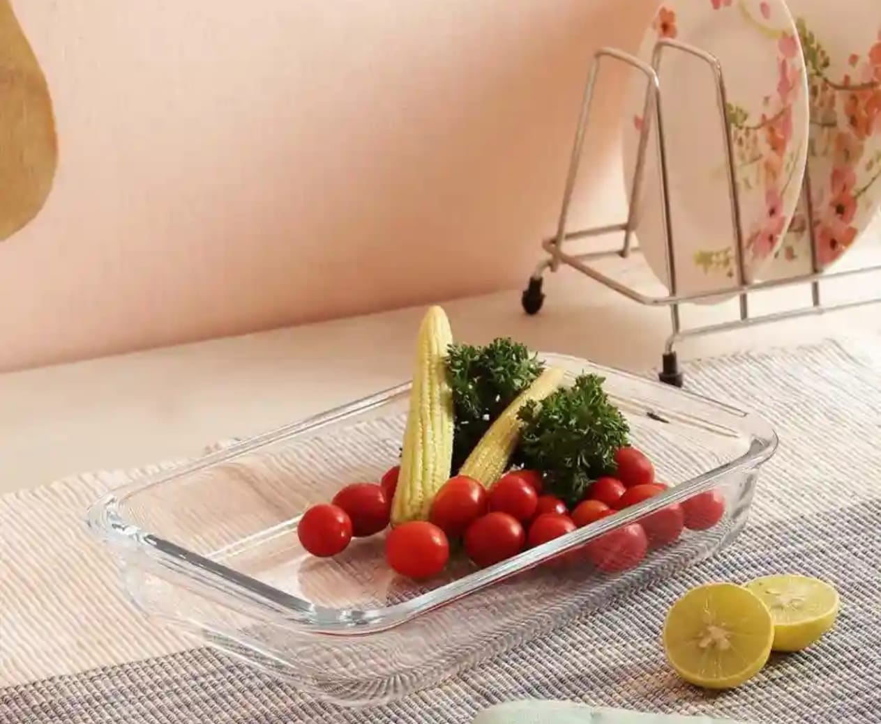 EMMA GLASS SQ BOWL 1L