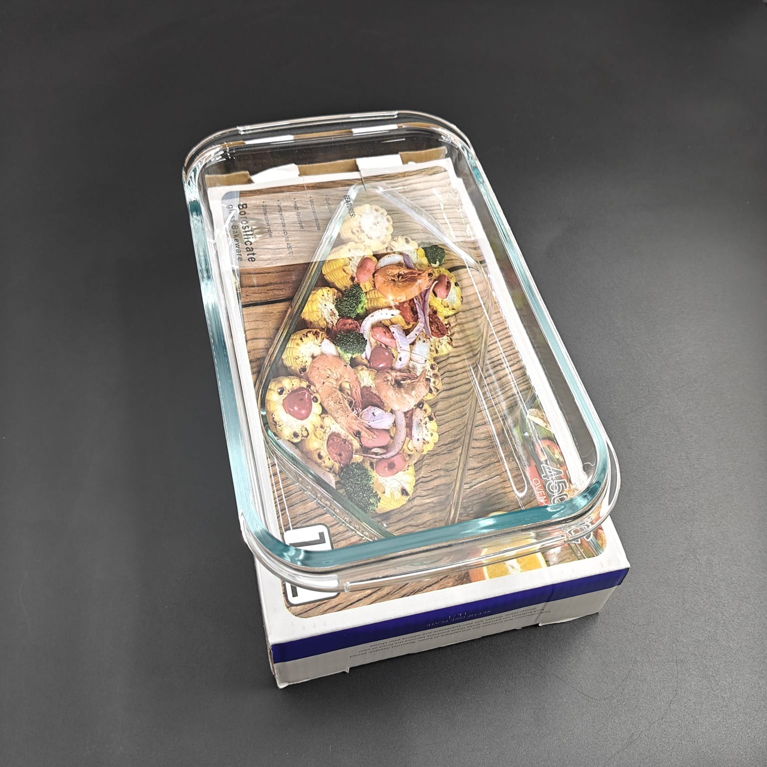 EMMA GLASS SQ BOWL 1L