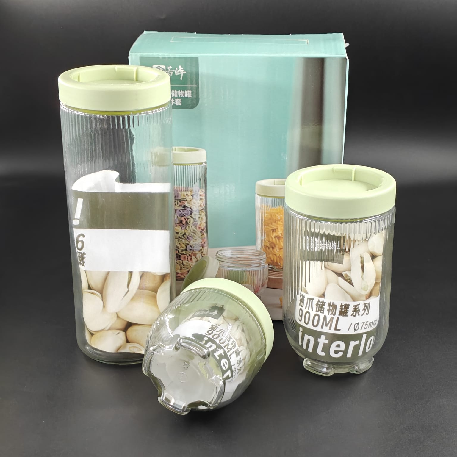 CANNISTER 3 SET GLASS