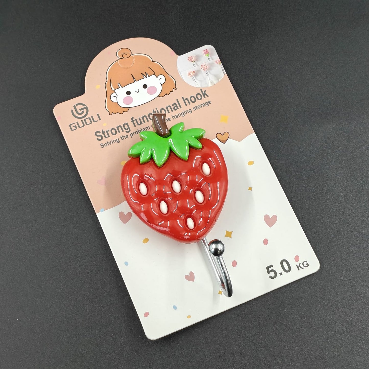 CUTE FRUIT DESIGN ADHESIVE HOOKS