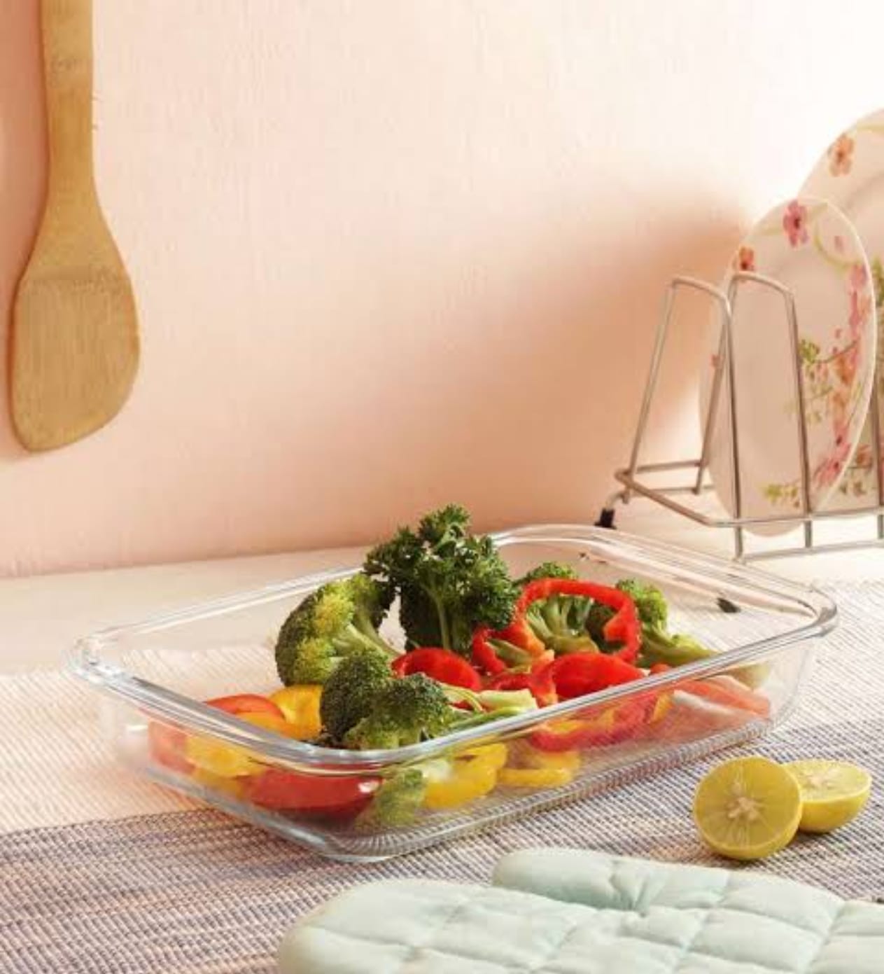 EMMA GLASS SQ BOWL 1L