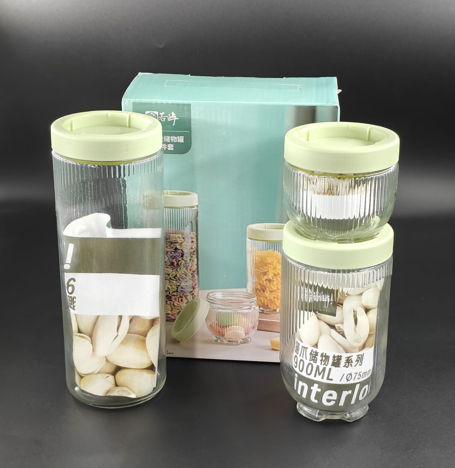 CANNISTER 3 SET GLASS