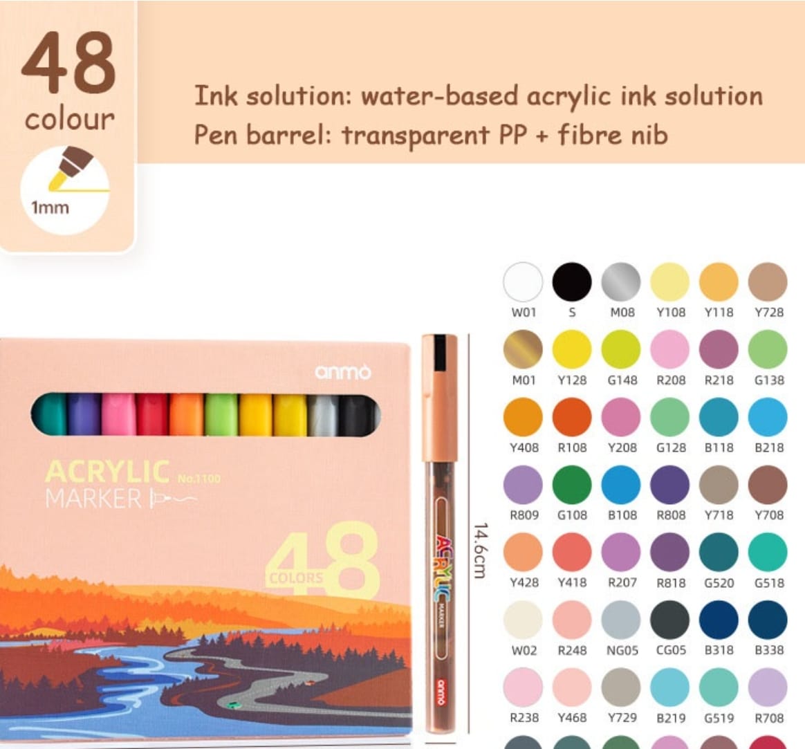 ACRYLIC MARKER - 36 COLOURS
