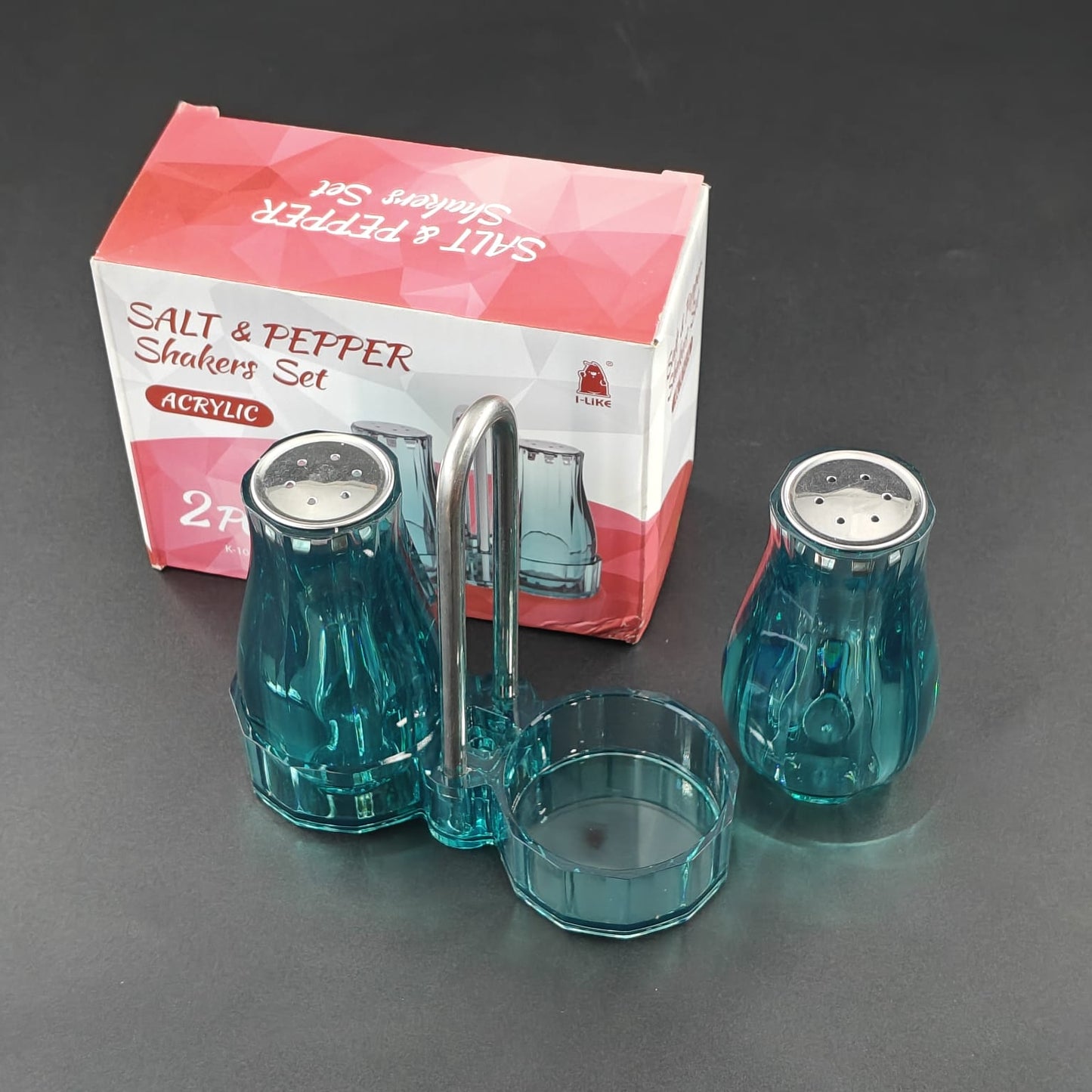 BLUE ARCYLIC SALT AND PEPPER DISPENSER -102 4S2