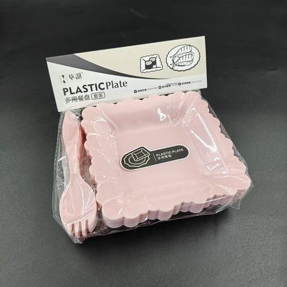 PLASTIC PLATE AND FORK SET