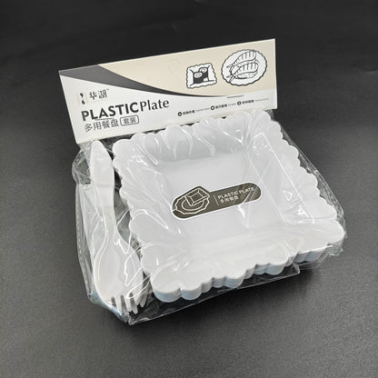 PLASTIC PLATE AND FORK SET
