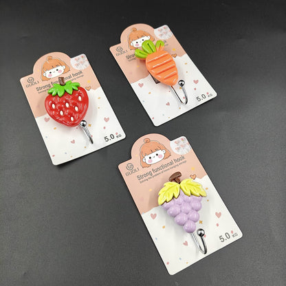 CUTE FRUIT DESIGN ADHESIVE HOOKS