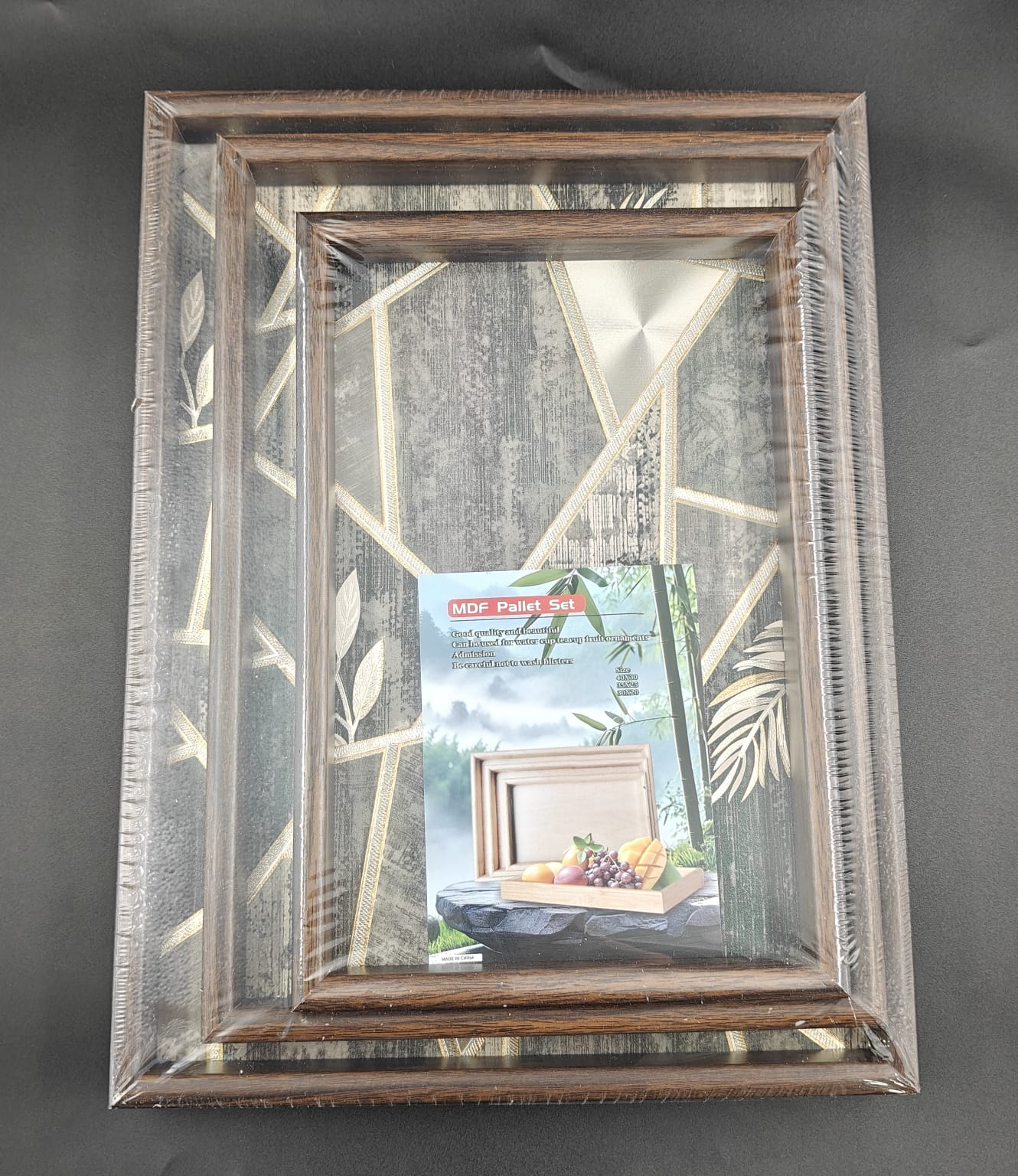 WOODEN TRAY 3PC SET