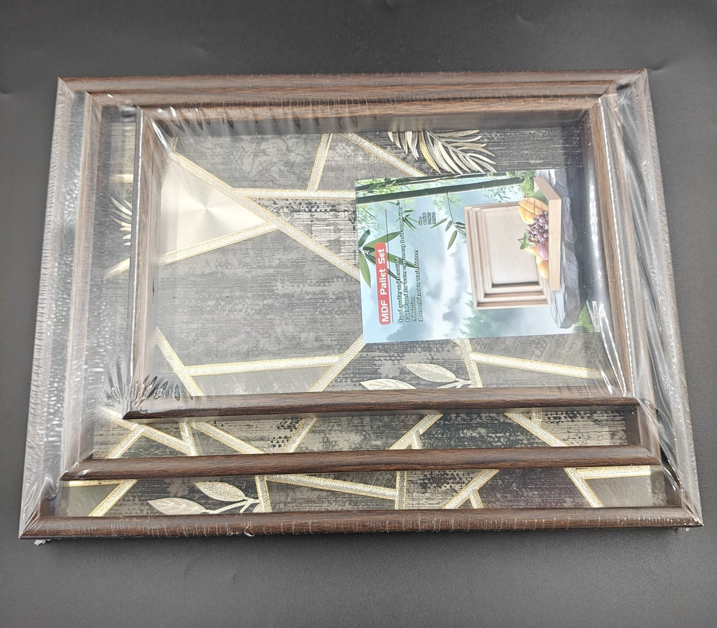 WOODEN TRAY 3PC SET