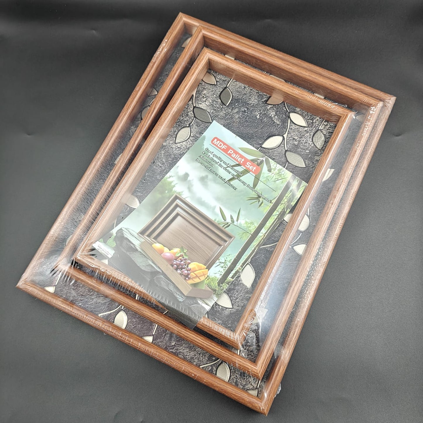 WOODEN TRAY 3PC SET