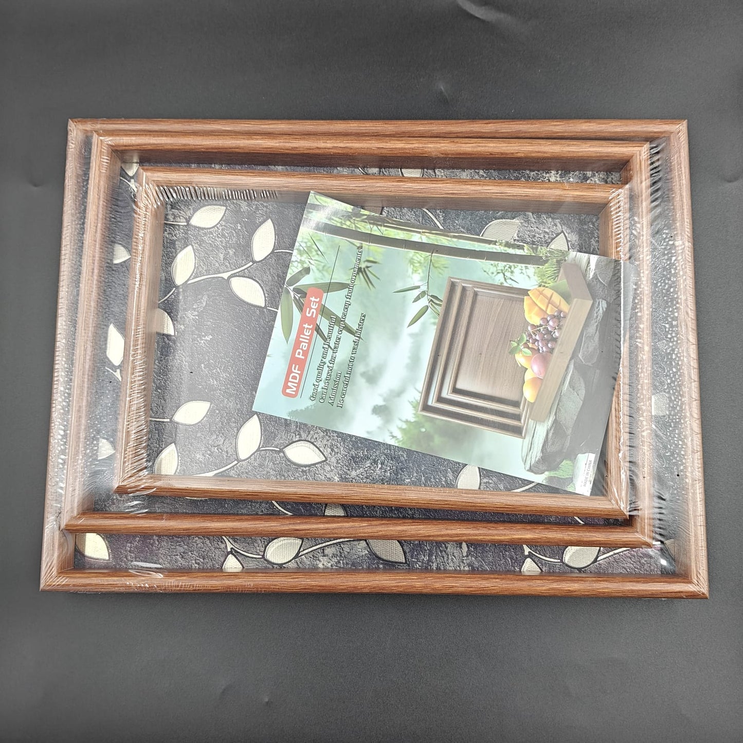 WOODEN TRAY 3PC SET