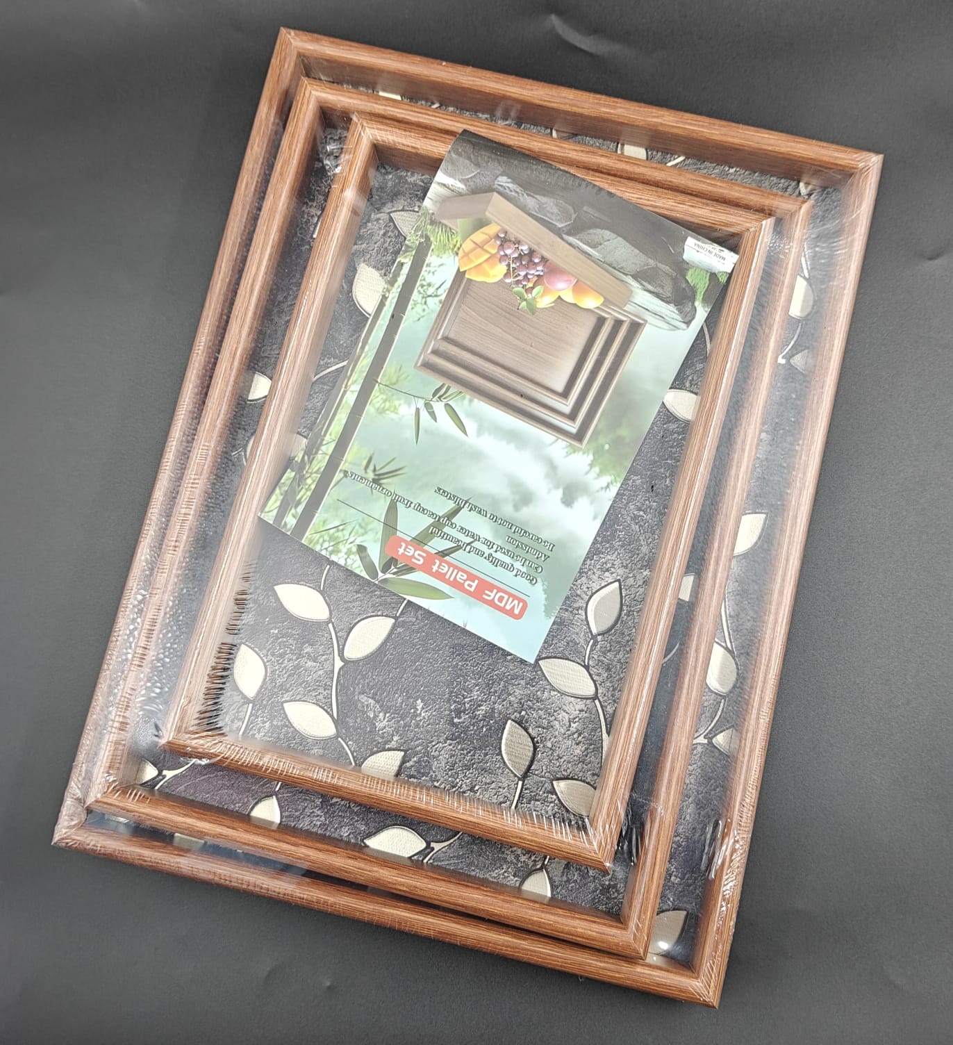 WOODEN TRAY 3PC SET